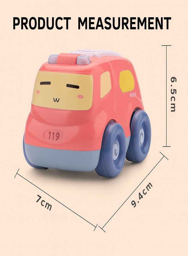 GRAPHENE Push N Go Fire Truck Toy Unbreakable Emergency Transport Vehicle Car with Light and Sound Gift for Baby Girls Boy 6 Month+ Kids Toddlers Toy Pull Back Car Random Designs Multicolor Pack of 1 - Image 2